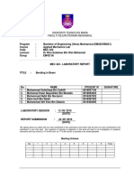 Universiti Teknologi Mara Fakulti Kejuruteraan Mekanikal: No 1 2 3 4 5 6 7 8 Total