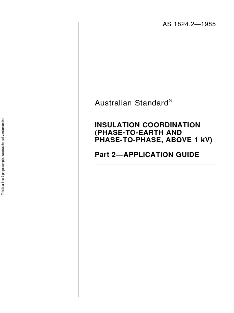 Australian Standard Insulation Coordination (PhaseToEarth and Phase