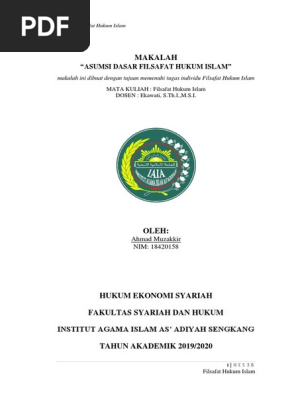Makalah Asumsi Dasar Filsafat Hukum Islam