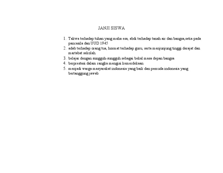 Teks Janji Siswa Smp Pada Upacara Bendera Terkait Teks
