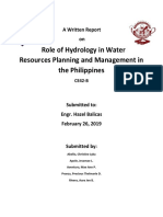 Role of Hydrology in Water Resources Planning and Management in The Philippines
