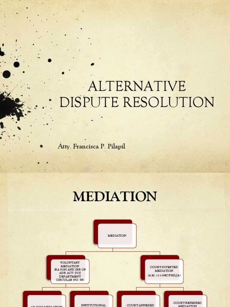 Adr Chapt2 Mediation | PDF | Settlement (Litigation) | Mediation