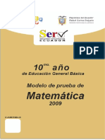 Evaluación Modelo Matematica 10