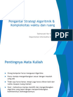 Materi 1 Pengantar Strategi Algoritmik & Kompleksitas Waktu Dan Ruang