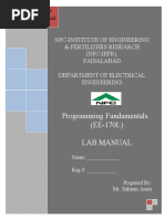 Programming Fundamentals (EE-170L) Lab Manual