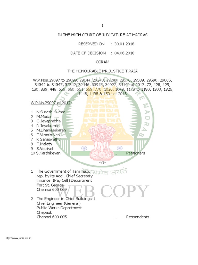 Pay Case Judgement PDF Supreme Court Of India Judgment (Law)