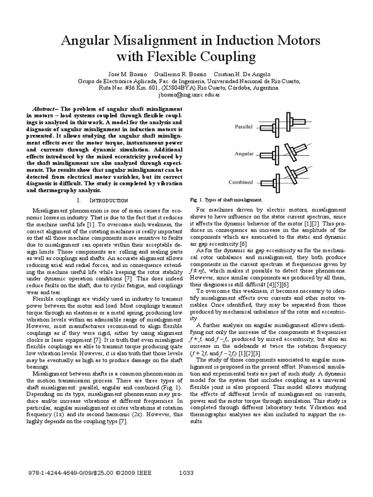 Angular Misalignment Ind Indcution Motors With Flexible Coupling | PDF ...