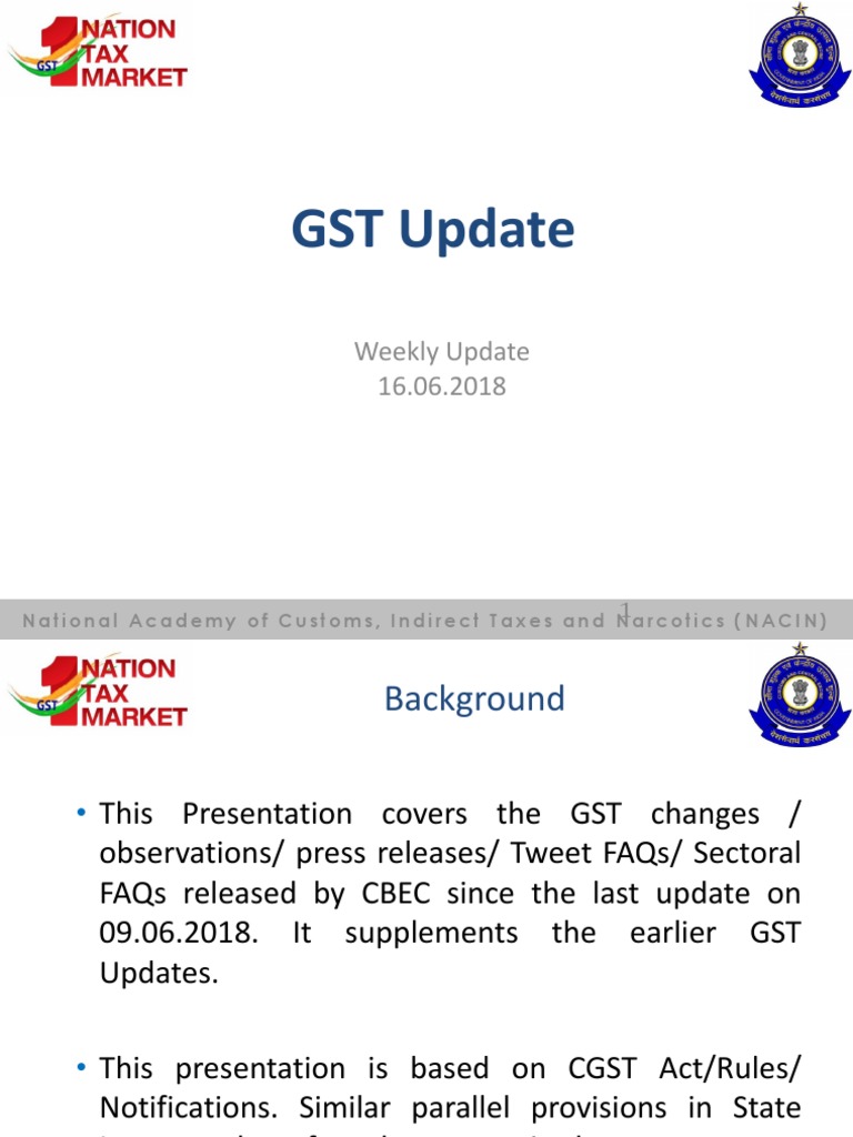 GST Updates and Amendments Summary | PDF | Value Added Tax | Taxes