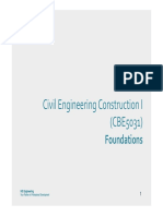 Civil Engineering Construction I (CBE5031) : Foundations