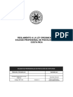 Reglamento A La Ley Orgánica Del Colegio Profesional de Psicólogos de Costa Rica