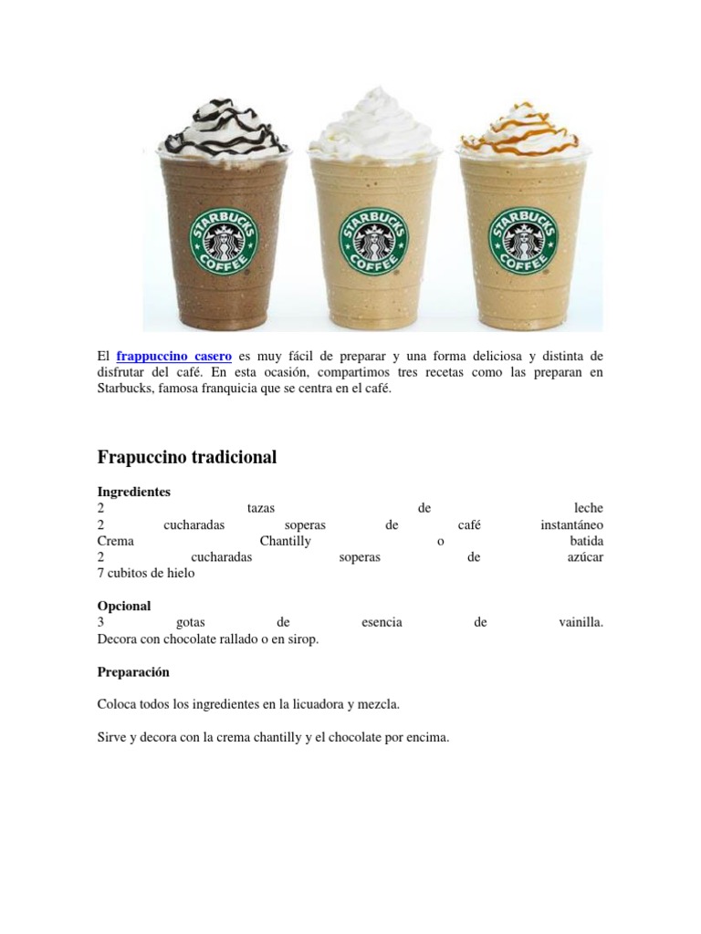 El Frappuccino Casero | PDF | Crema | Chocolate