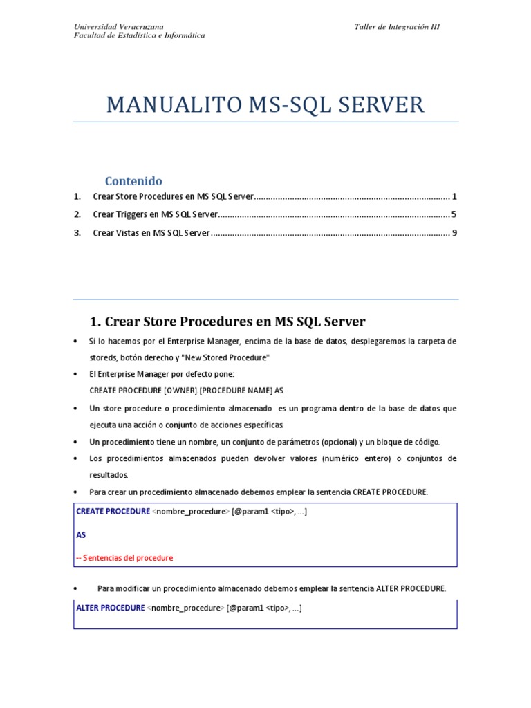 Manualitosqlserver PDF | PDF | Servidor SQL de Microsoft | Tabla (base ...
