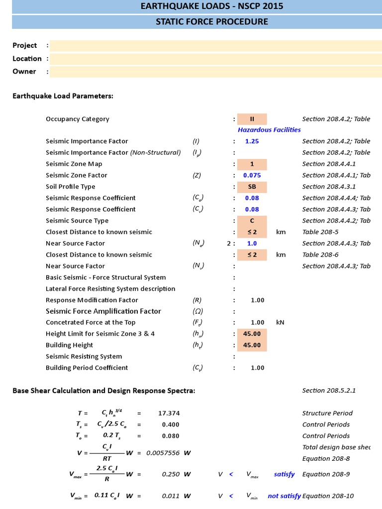 Earthquake Loads NSCP 2015 | PDF | Beam (Structure) | Materials Science