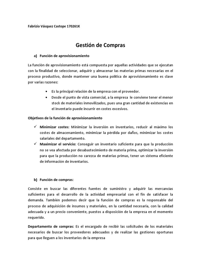 Gestión Eficiente de Compras Empresariales | PDF | Obtención | Calidad ...