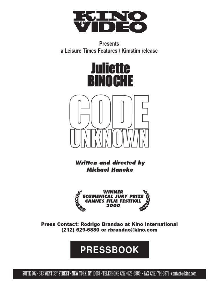 Code Unknown: A Film by Michael Haneke | PDF