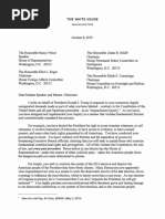 WH letter announcing noncompliance with impeachment probe