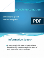 Informative Speech Persuasive Speech