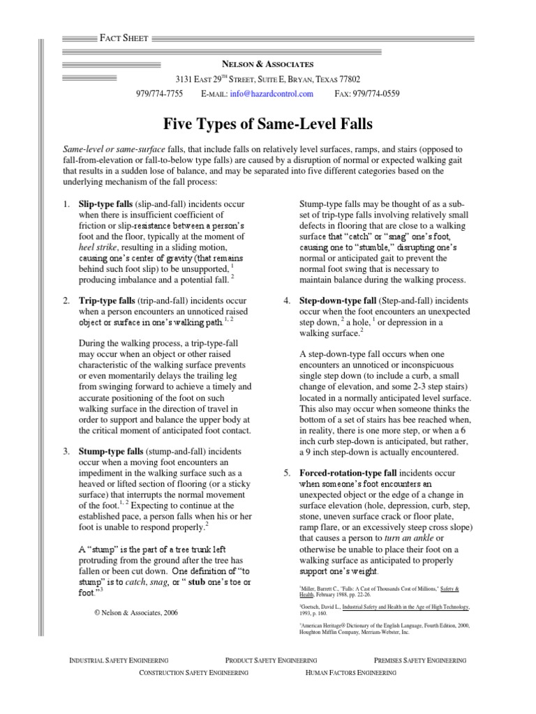 Five Types of Same Level Falls PDF Friction Mechanical Engineering