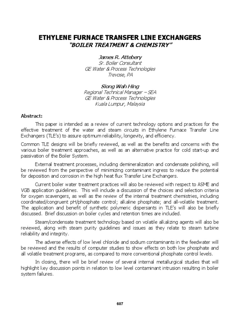 Ethylene Cracker SQE PDF Boiler Corrosion