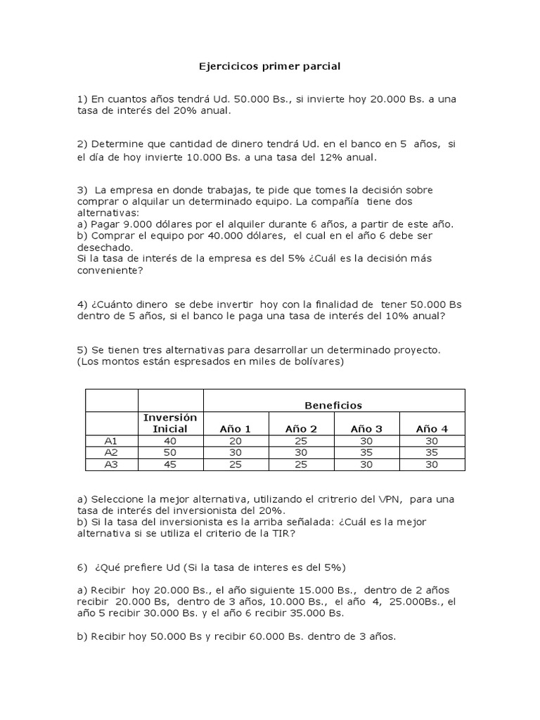 Ejercicios de Matematicas | PDF | Interés | Tasas de interés