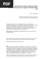 Representação racial e política no Brasil. Parlamentares negros no Congresso Nacional