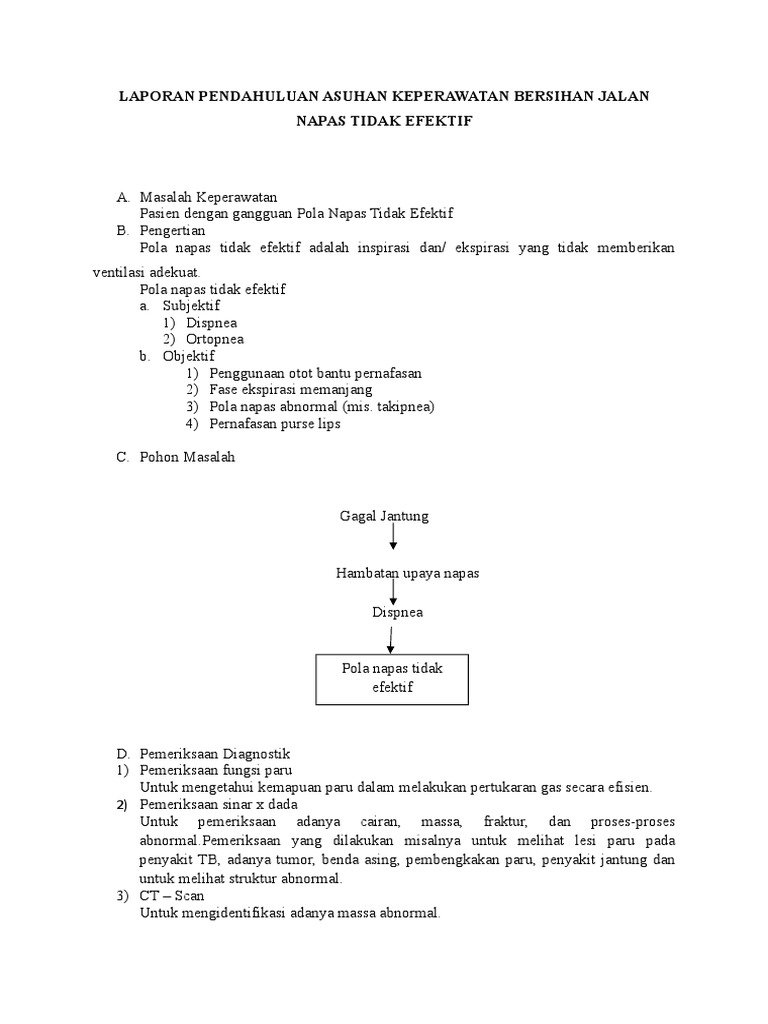Bersihan Jalan Napas Tidak Efektif Pdf