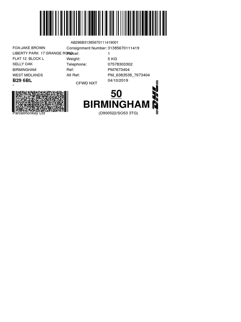 Parcel Delivery Notice | PDF