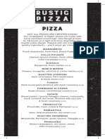 Rustic Pizza Menu