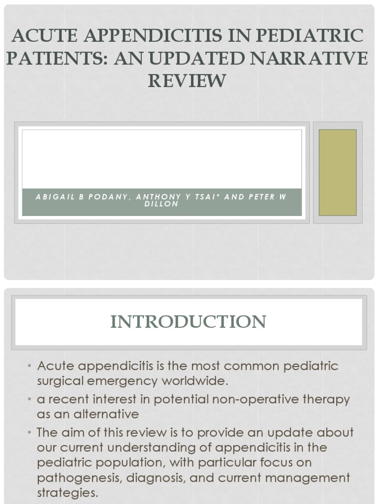 Acute Appendicitis in Pediatric Patients | PDF | Medical Imaging ...
