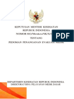 Keputusan Menteri Kesehatan Nomor 882 Tahun 2009 Tentang Pedoman Penanganan Evakuasi Medik