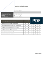 Speaker Evaluation Form