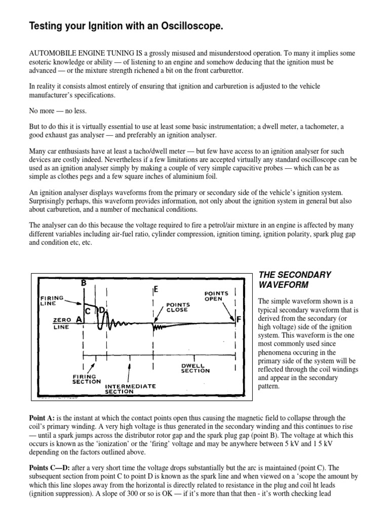 Ignition Testing PDF Ignition System Distributor