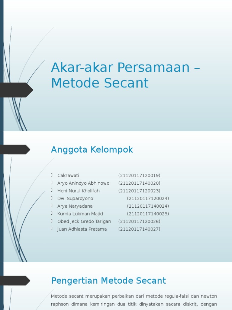Metode Secant untuk Pemula | PDF