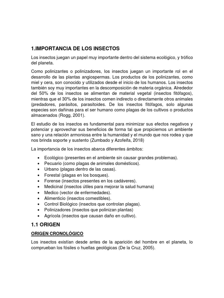 Importancia de Los Insectos | PDF | Plaga (organismo) | Insectos