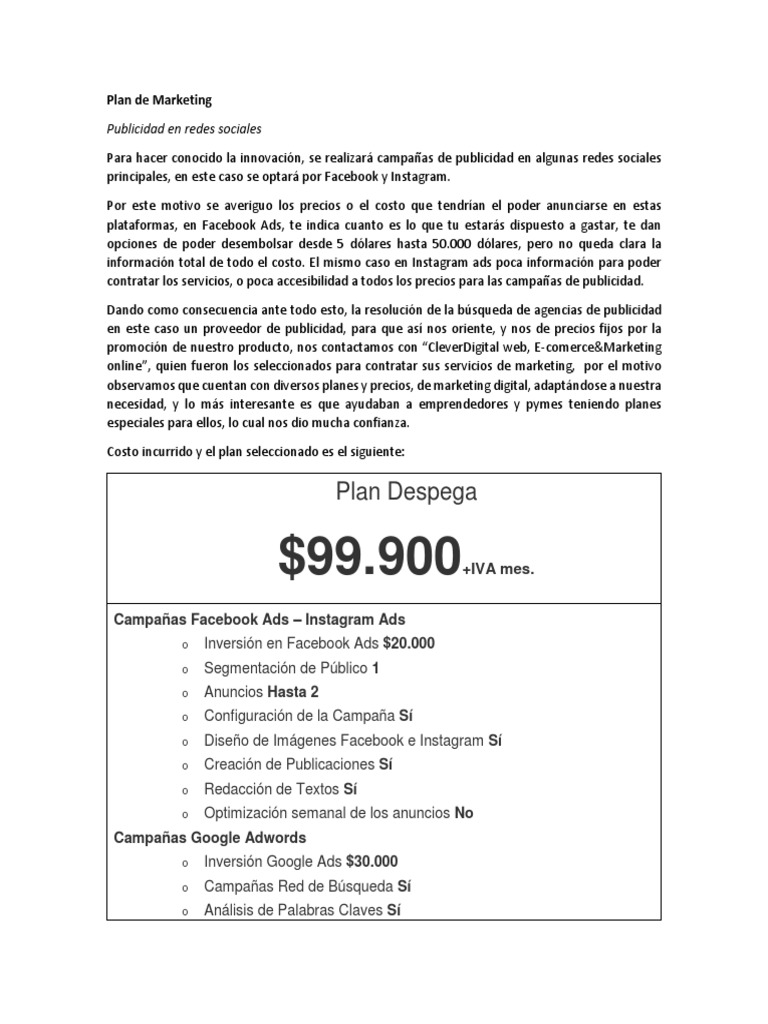 Estrategia de Publicidad en Redes Sociales | PDF | Publicidad | Facebook