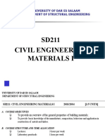 SD211 Civil Engineering Materials I: University of Dar Es Salaam Department of Structural Engineering