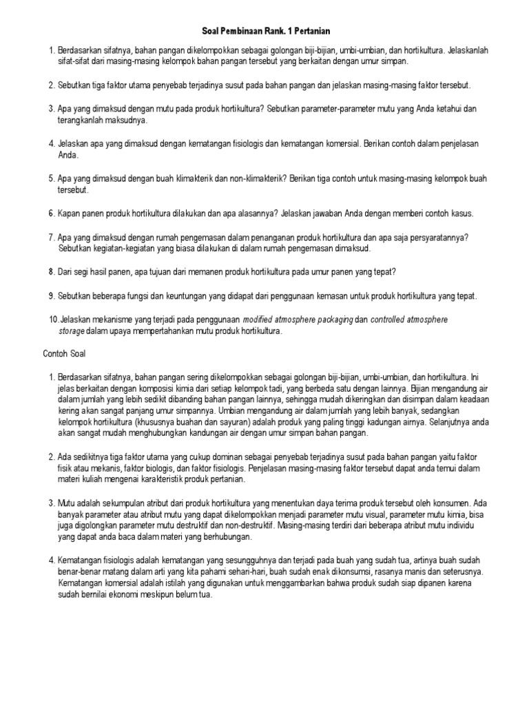 Soal Pembinaan Rank 1 Pertanian Pdf