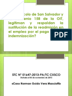 El Protocolo de San Salvador y el Convenio 158 de la OIT legitiman la indemnización sobre la readmisión