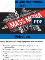 Mass Media and Multimodal Text 1