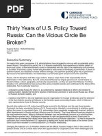 Thirty Years of U.S. Policy Toward Russia - Can The Vicious Circle Be Broken - Carnegie Endowment For International Peace