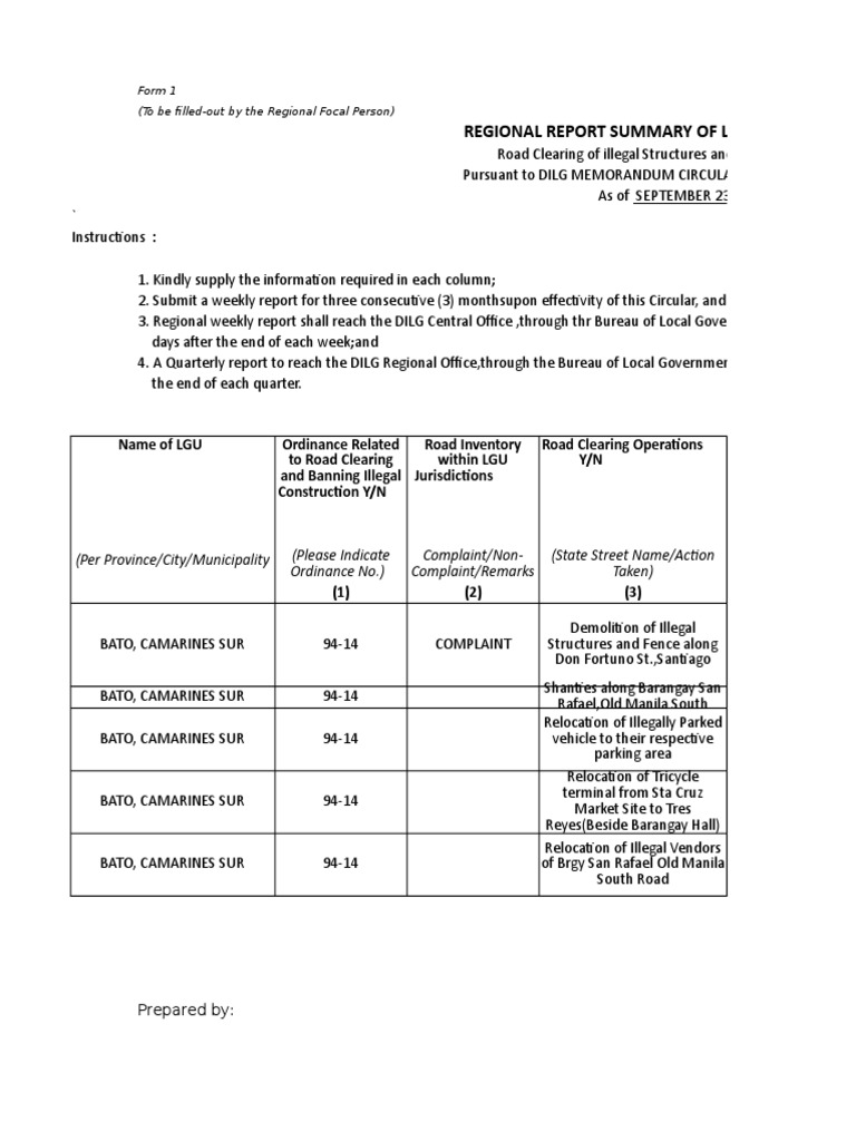 Regional Report Summary of Lgu Compliance | PDF | Government