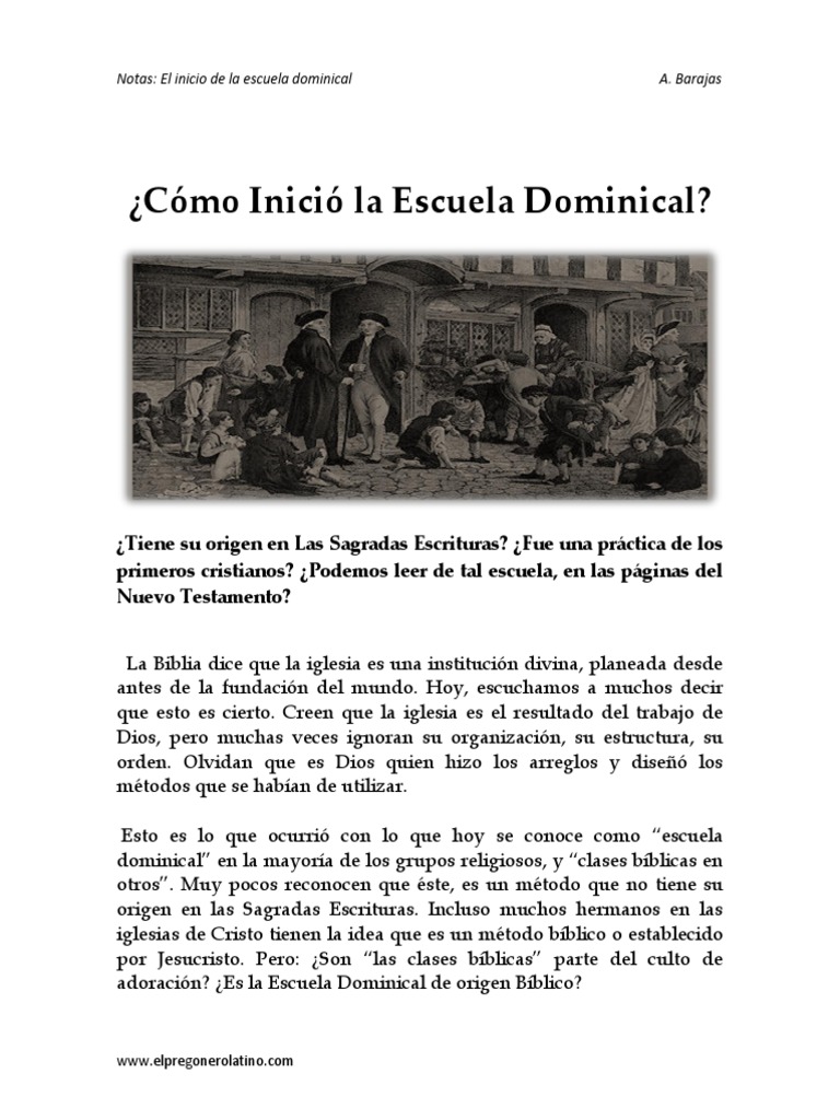 Antecedentes De La Escuela Dominical Escuela Dominical Nueva Vida