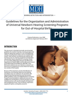 Guidelines For The Organization and Administration of Universal Newborn Hearing Screening Programs For Out-of-Hospital Births