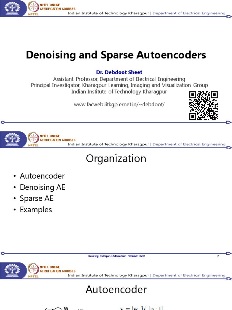 Lec18 Denoising+SparseAutoencoders | PDF | Artificial Neural Network ...