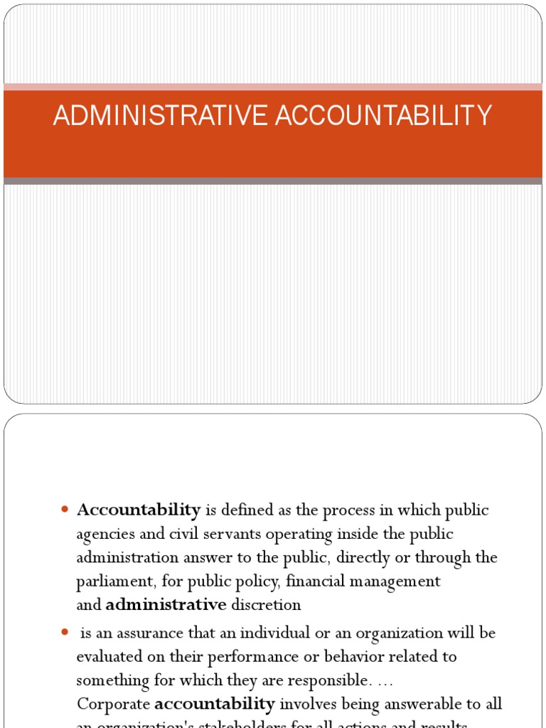 Admin. Accountability Powerpoint | PDF | Accountability | Government ...