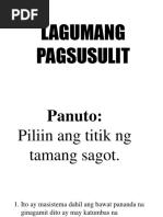 Pre-Test Sa Pagbasa at Pagsusuri | PDF