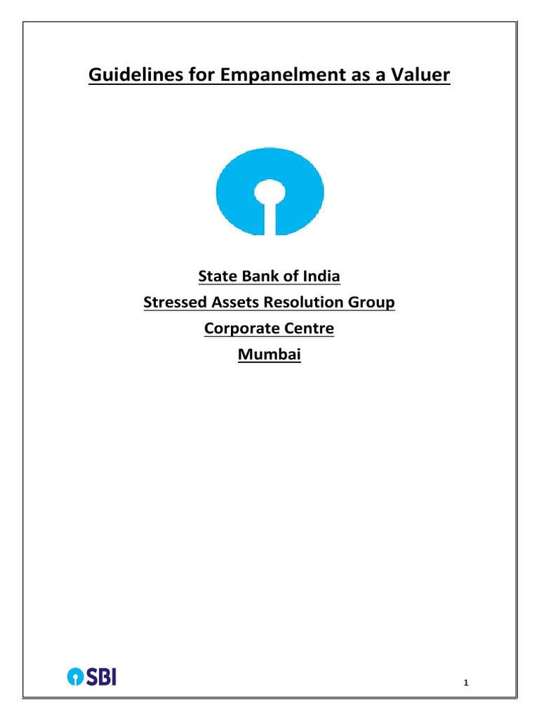 SBI Valuer Empanelment Guidelines 2025-26 | PDF | Valuation (Finance ...