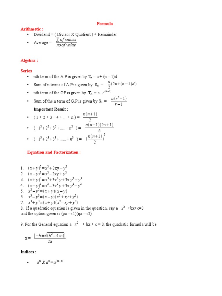 Formulas For All Topic PDF | PDF | Technology & Engineering