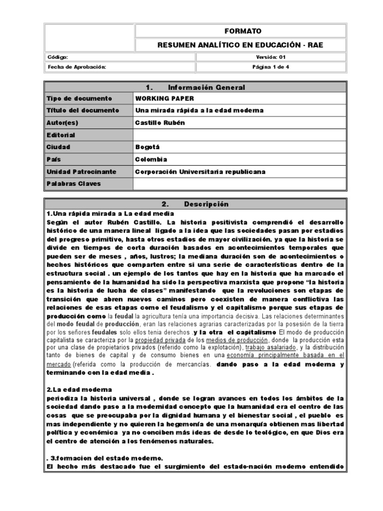 Ejemplo de Rae | PDF | Período moderno temprano | Capitalismo