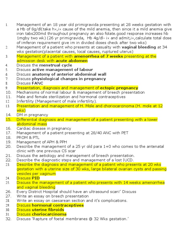 Ob nursing test questions picture